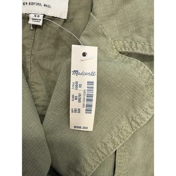 Madewell Green Modern Safari Utility Vest Women's XS Asymmetrical A5049 - Picture 4 of 7